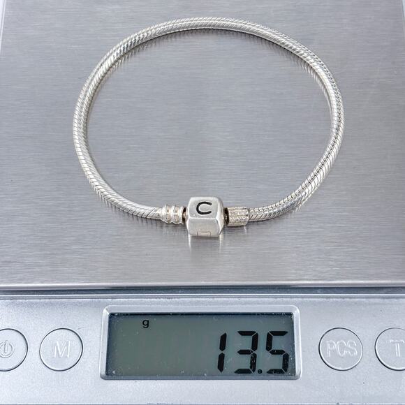 Estate Chamilia Sterling Silver 925 Snake Chain Charm Bracelet 7" - Picture 7 of 7